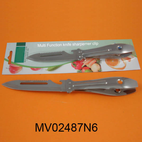 SS MULTI FUNCTION KNIFE SHARPENER CLIP