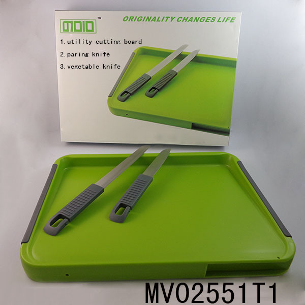 3PCS KNIFESET with UTILITY PP CUTTING BOARD in CB