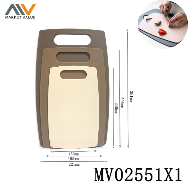3 Piece Plastic Cutting Board Set with CARD