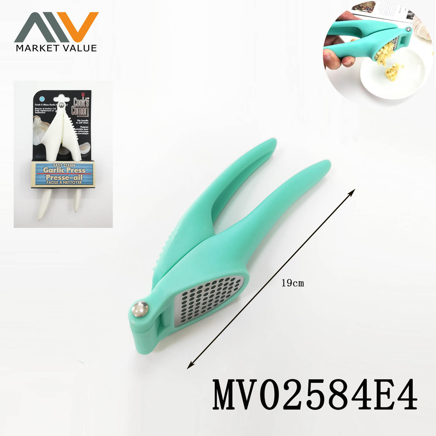 SS Garlic Press with PP Handle TC