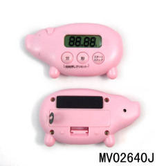 PIG SHAPE PLASTIC 60 MINUTE TIMER POLY BAG and WHITE BOX