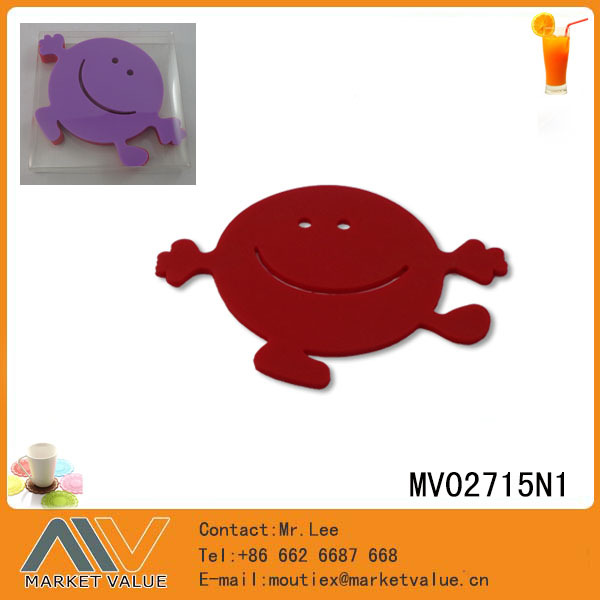 SETS OF 6PCS SMILING SHAPE SILICONE COASTER