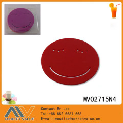 SETS OF 6 PCS SIMLING SHAPE COASTR in PVC BOX