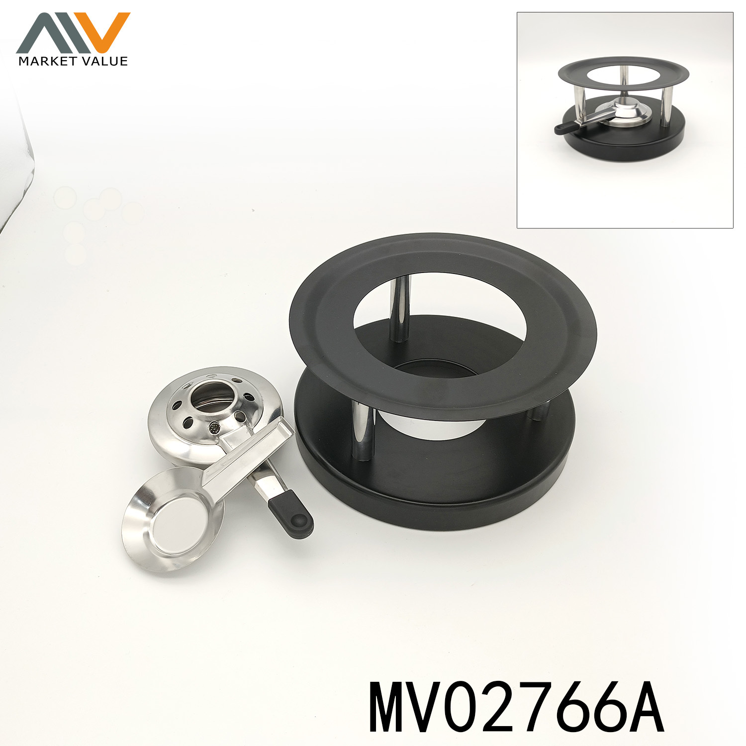 METAL FONDUCE RACK and BURNER IN POLYBAG