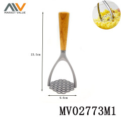 Aluminum Alloy Potato Press with Wooden Handle TC