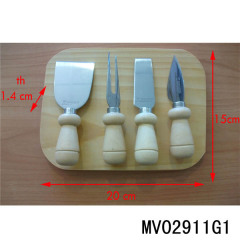 4 pcs cheese setthickness 1.2mm with pine wooDCutting board