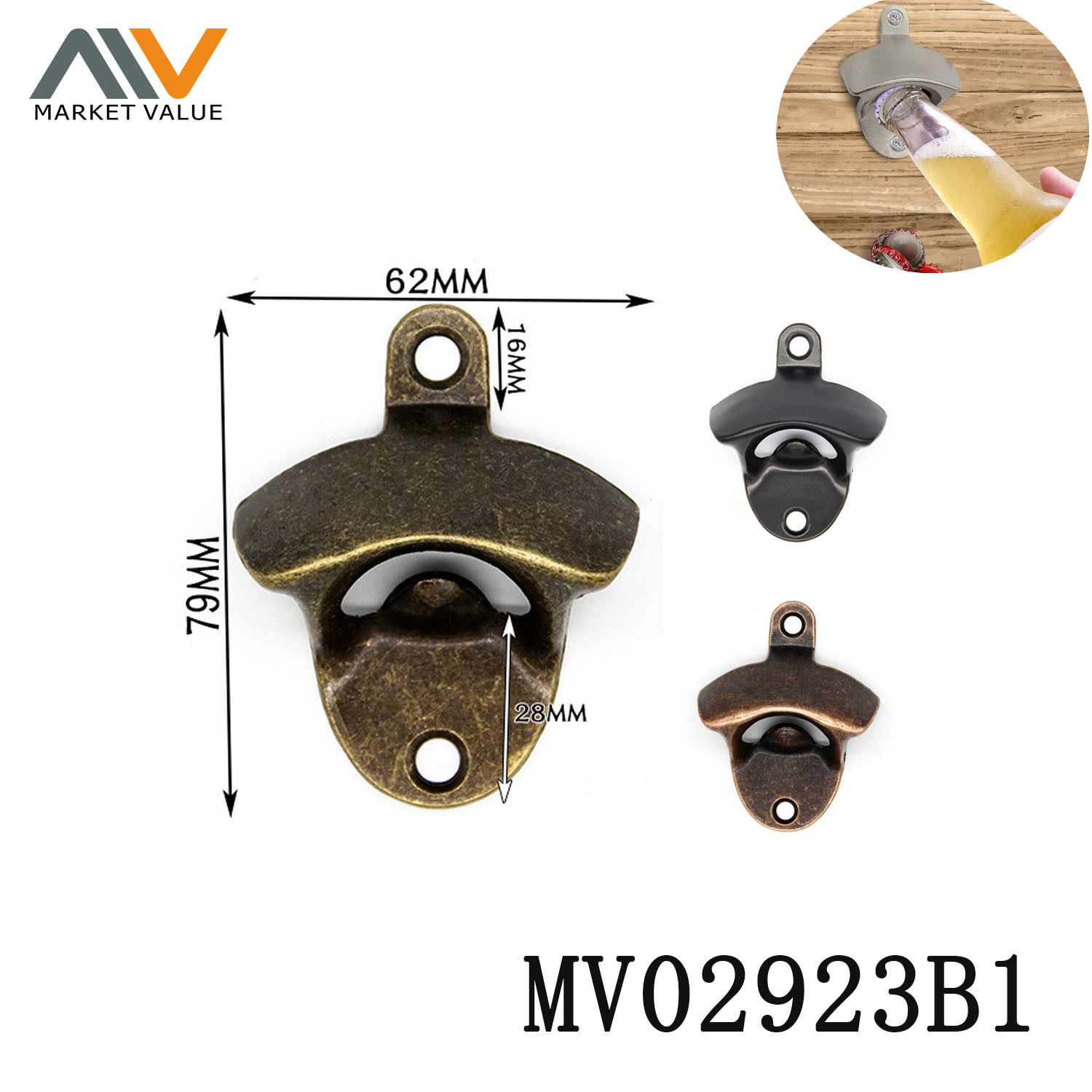Zinc Alloy Wall Mounted Bottle Opener TAG