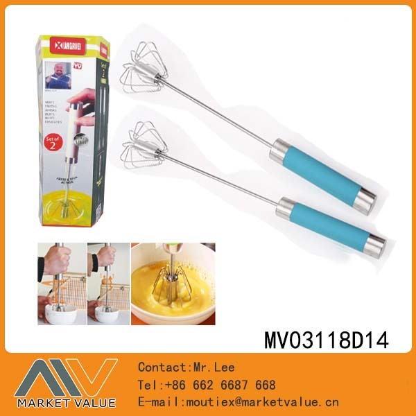 2PCS 14in SS SPIN EGG BEATER in CB