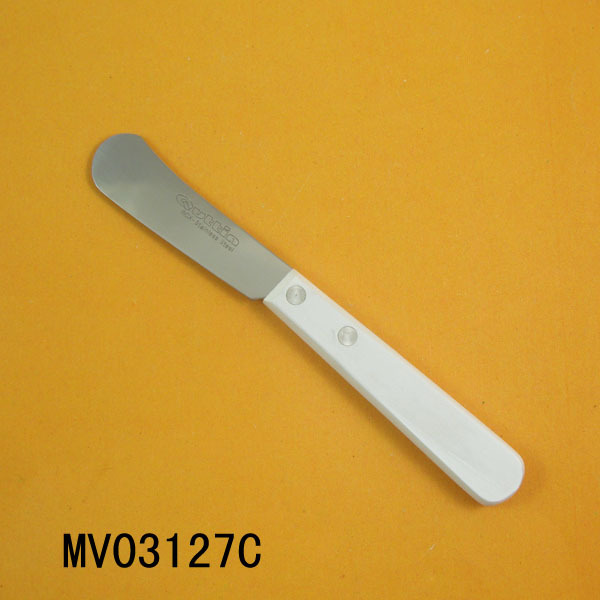 BUTTER KNIFE with WHITE WOODEN Handle POLY BAG