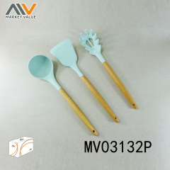 SETS OF 3PCS SILICONE UTENSILS IN BROWN BOX