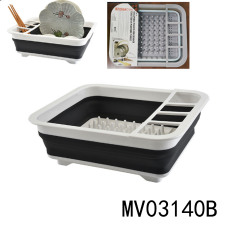 DISH DRAINED RACK FOLDABLE PLASTIC RACK with CARD