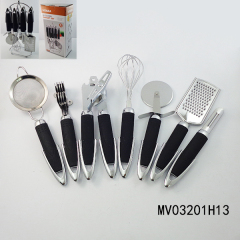 SETS OF 8PCS S.S. KITCHEN TOOLS with Stand in Color Box