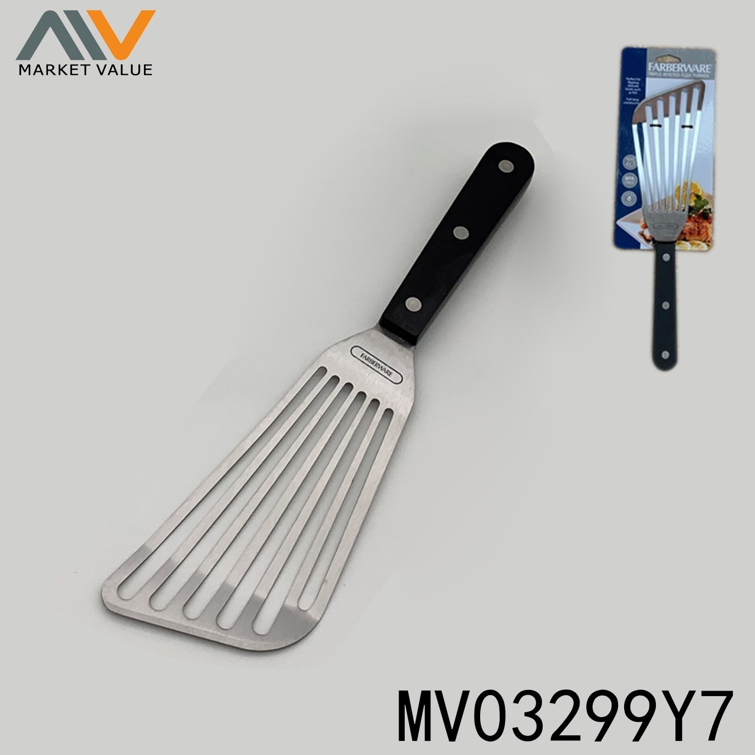 S.S. Fish Turner Fish Spatula With Wooden Handle