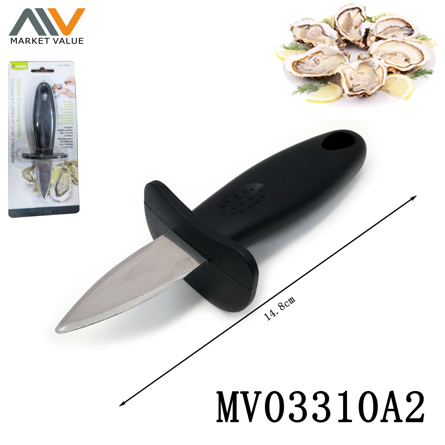 Oyster Knife with PP Handle TC style 2