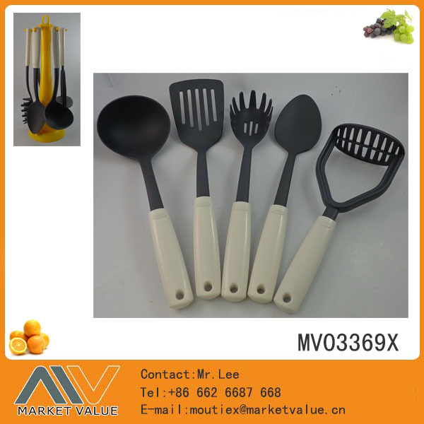 5PCS NYLON KITCHEN TOOLS with ABS WHITE Handle