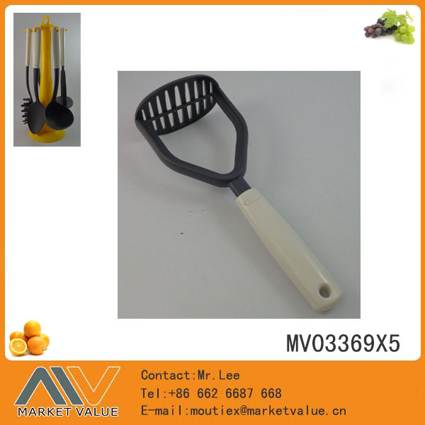 NYLON KITCHEN TOOLS with ABS WHITE Handle PHOTO PRESS