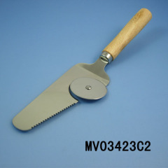 CHEESE SHOVEL with PIZZA CUTTER IN BUBBLE BAG