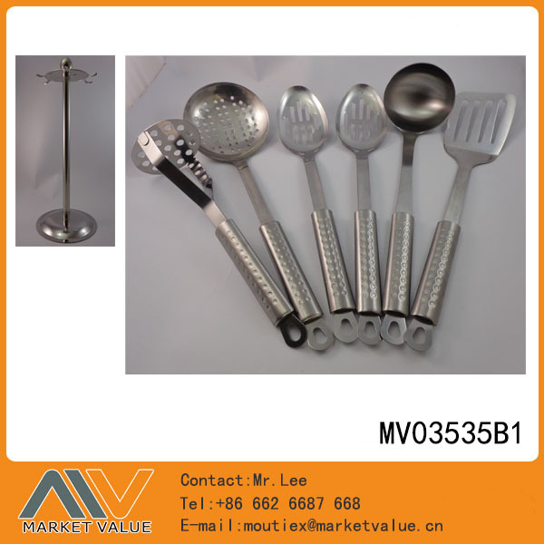 6PCS SS KITCHEN TOOLS with WIRE Stand