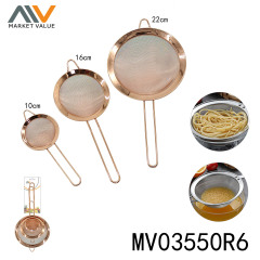 3PCS SS ROSE GOLD STRAINER TC style 2