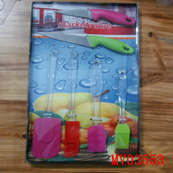 2 PCS BUTTER KNIFE with 2PCS BUTTER BRUSH with 2PCS FRUIT KNIFE