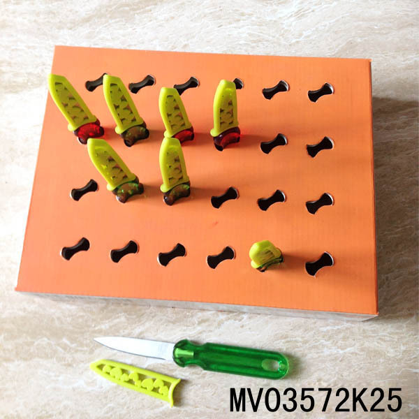 24PCS PLASTIC Handle FRUIT KNIFE with COVER BLADE KITCHEN TOOL CB