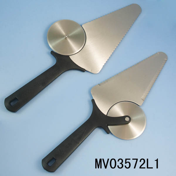 CHEESE SHOVEL with PIZZA CUTTER in PVC BAG