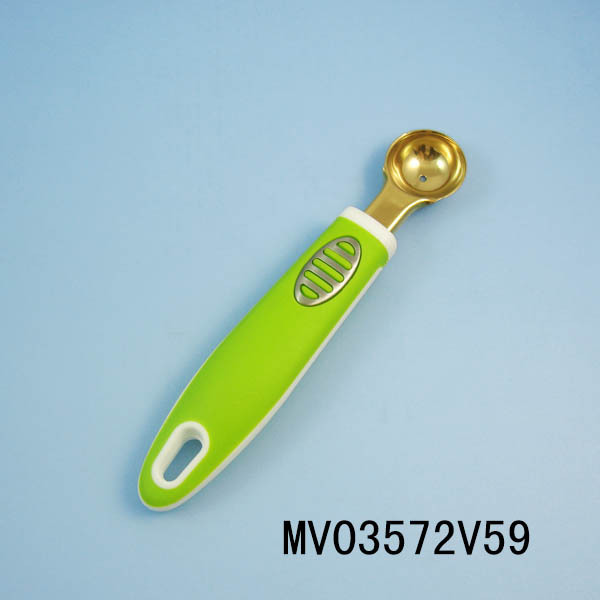 TITANIZE KITCHEN TOOLS RUBBER and PLASTIC Handle ICE CREAM SPOON TC style 4