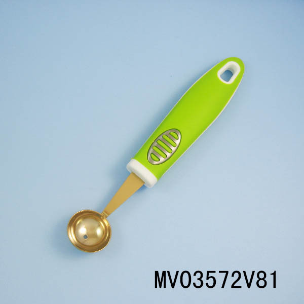 TITANIZE KITCHEN TOOLS RUBBER and PLASTIC Handle ICE CREAM SPOON TC style 2
