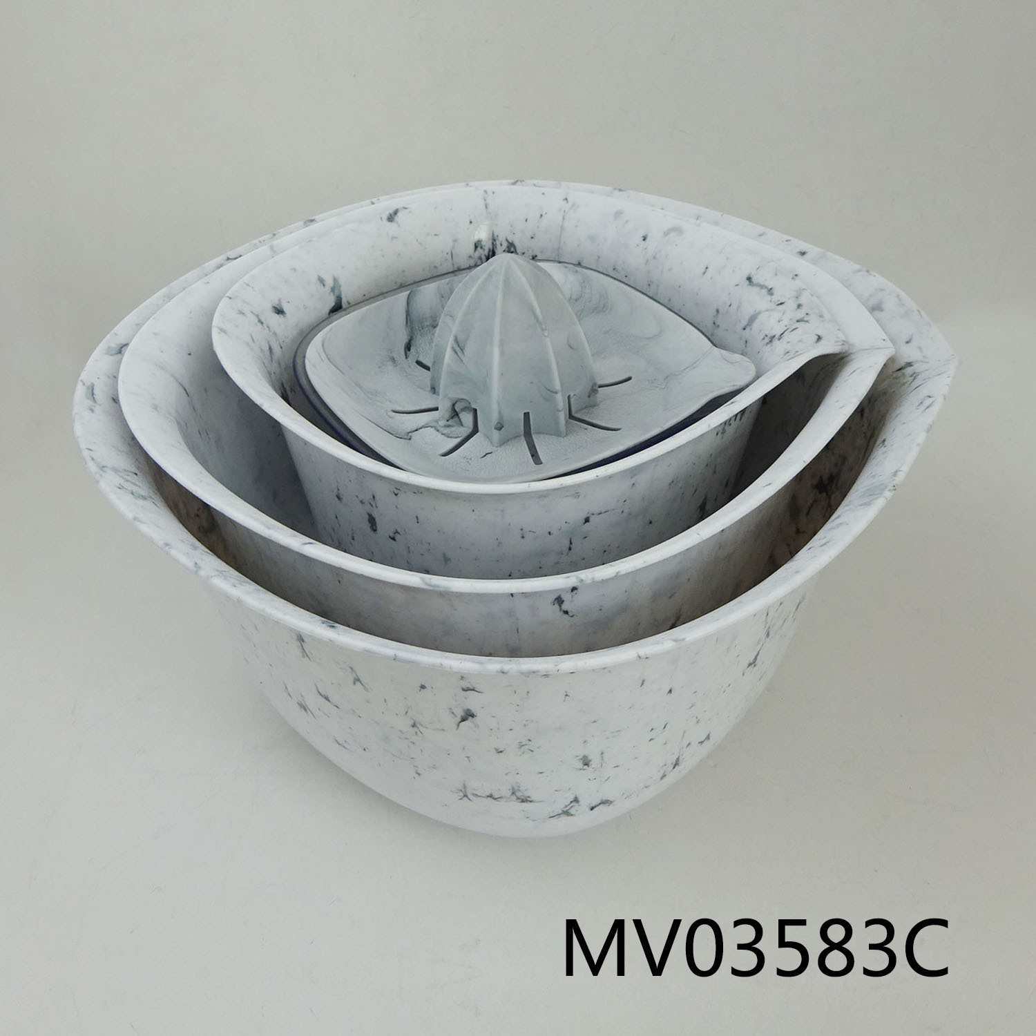 5PCS PP PLASTIC SALAD BOWL with JUICE FUNCTION in BOX