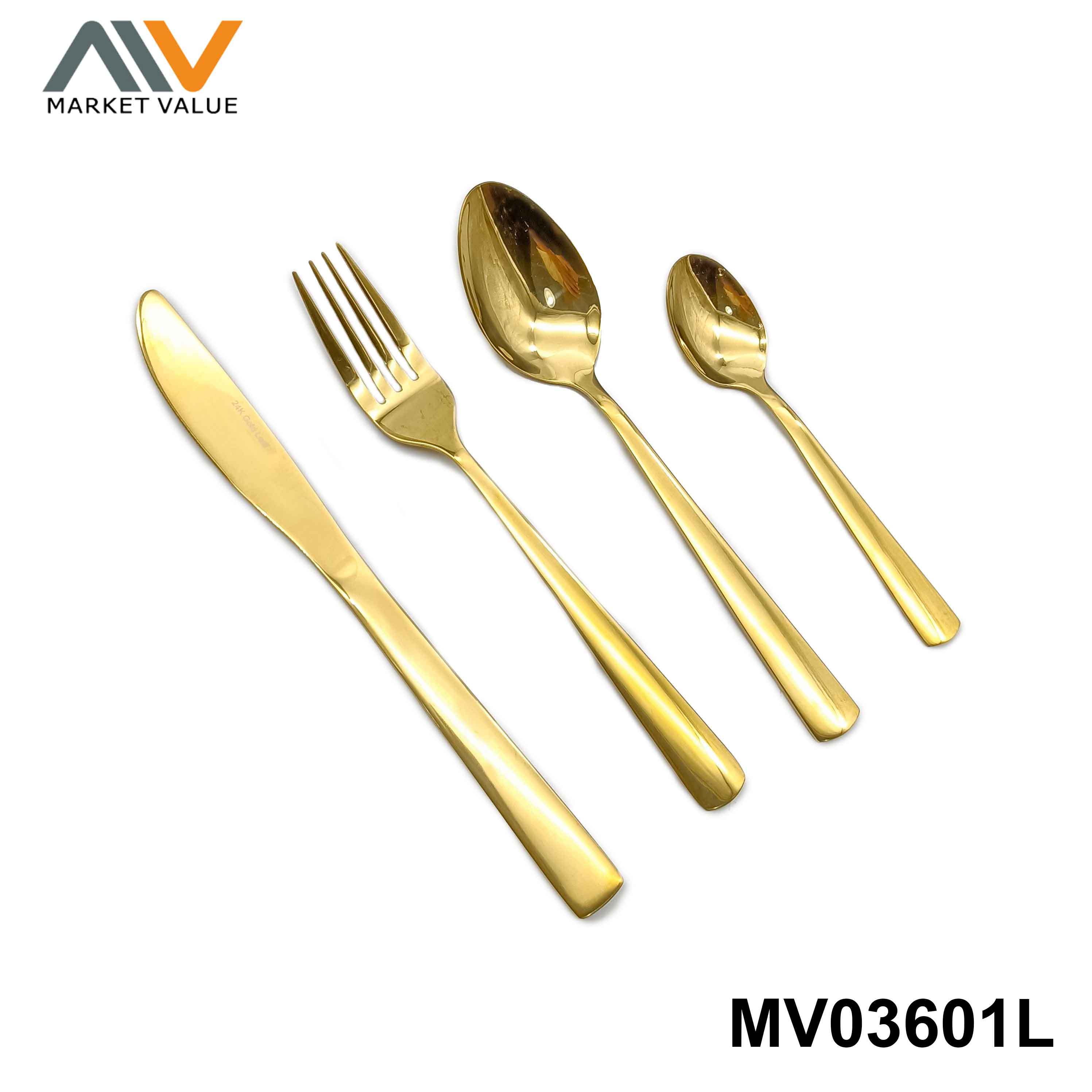 4pcs 410 SS Cutlery set with Gold Plated TC