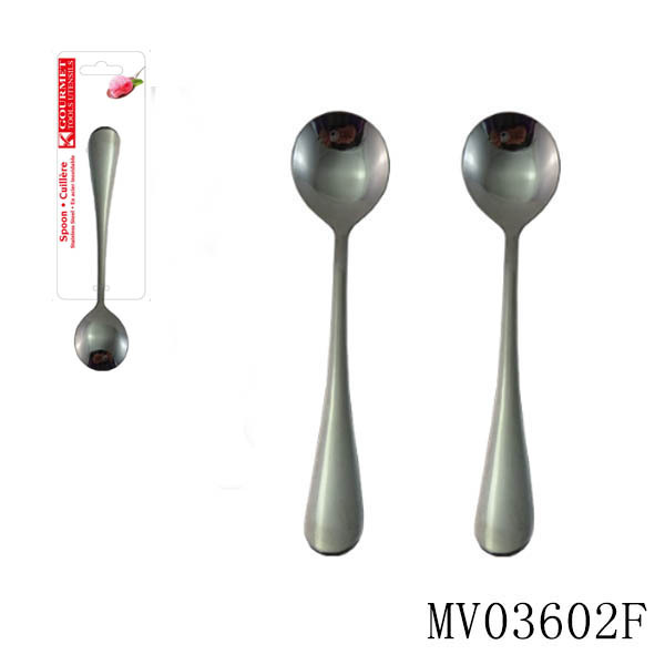SETS OF 2PCS SS CUTLERY SOUP SPOON TC