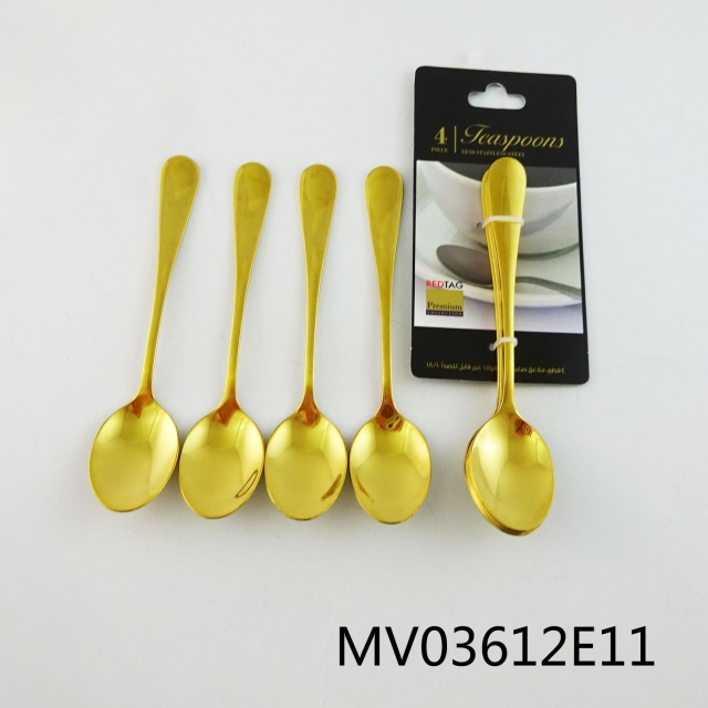 4PCS GOLDEN TEA SPOON TC