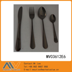 4PCS BLACK GOLD PLATING CUTLERY SET in Window Box