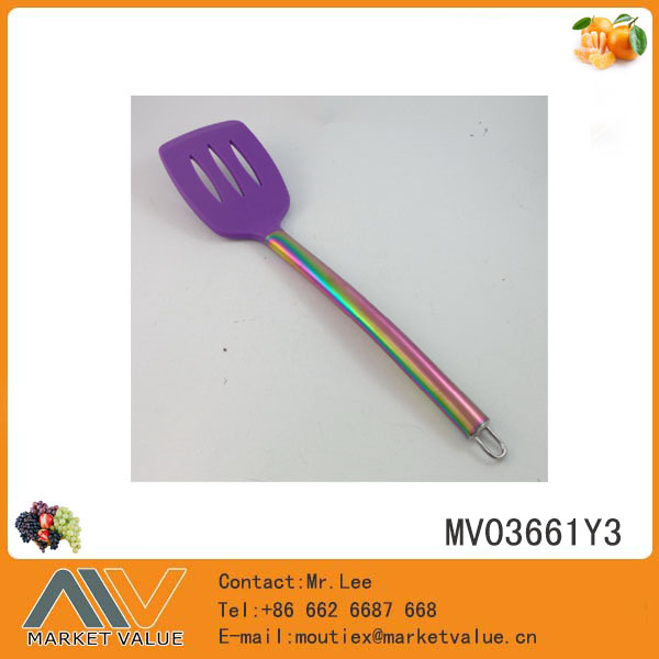 SILICON KITCHEN TOOLS with TUBE Handle SLOTTED SHAVEL