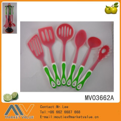 6PCS SILICONE KITCHEN TOOLS with PP with PTR Handle TC