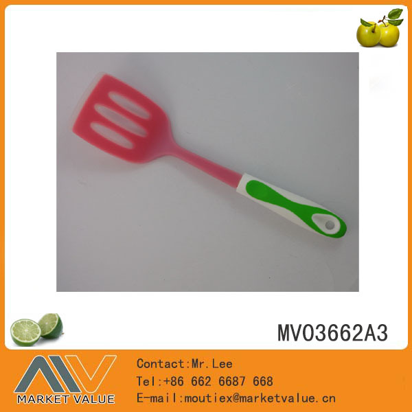 SILICONE KITCHEN TOOLS with PP with PTR Handle SLOTTED SHAVEL