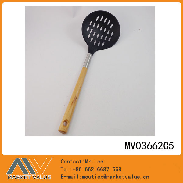 NYLON KITCHEN TOOLS with WOODEN Handle STRAINER TC