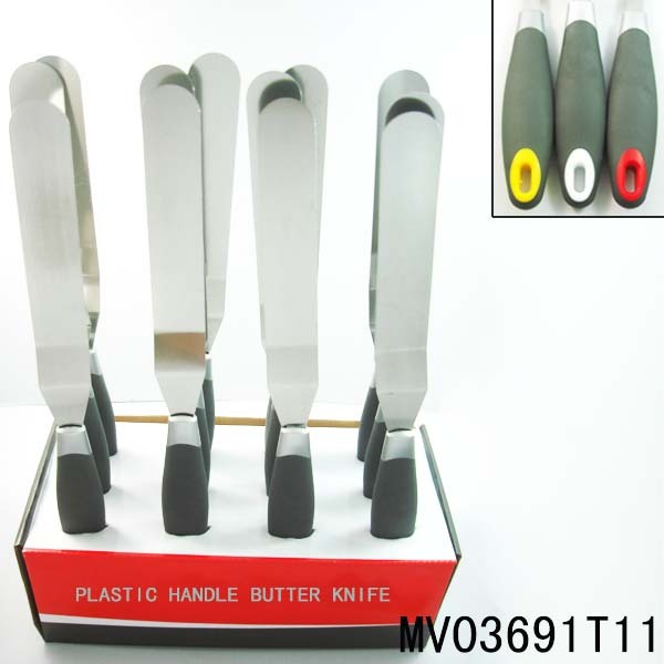 12PCS KITCHEN TOOLS PP with TPR Handle BUTTER KNIFE DISPLAY BOX