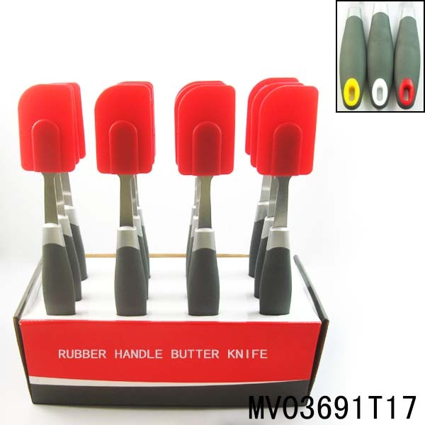 12PCS PP with TPR Handle SILICONE SPATULA RED SILICONE DISPLAY BOX