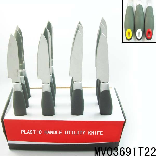 12PCS KITCHEN TOOLS PP with TPR Handle UTILITY KNIFE DISPLAY BOX