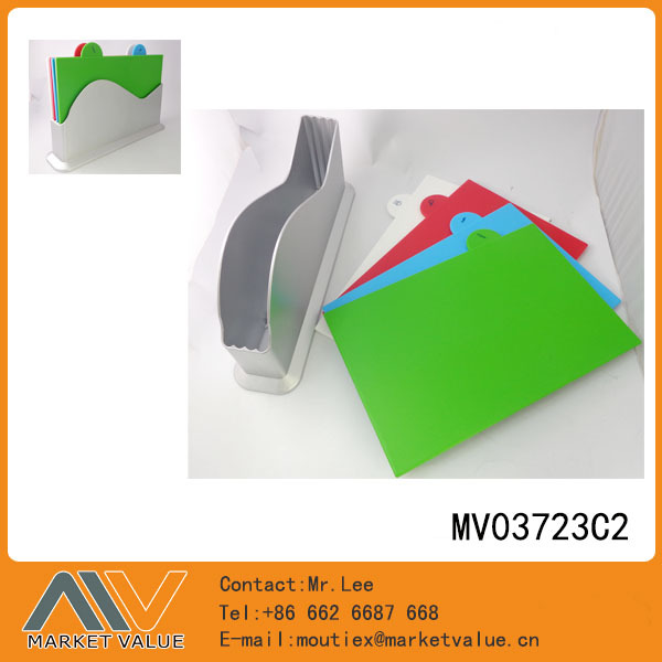 4PCS PLASTIC CUTTING BOARD with Stand in CB style 3