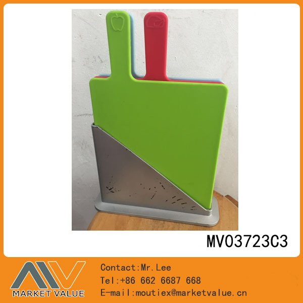 3PCS PLASTIC CUTTING BOARD with Stand in CB