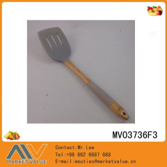 SILICONE KITCHEN TOOLS with WOODEN Handle SLOTTED SHAVEL