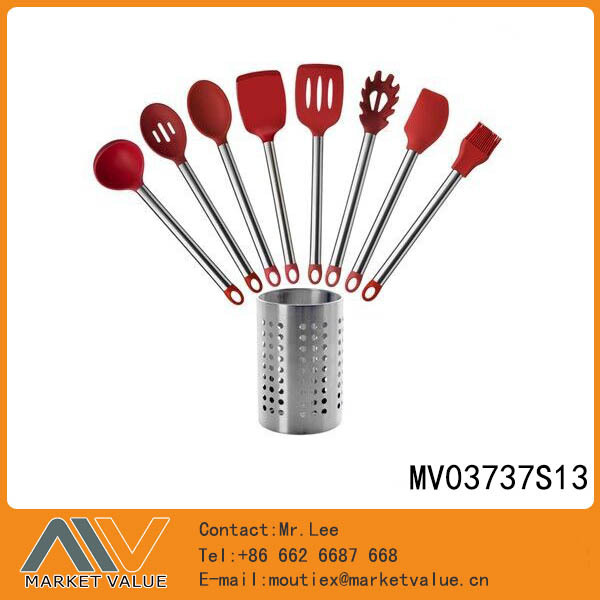 8PCS KITCHEN TOOLS with SS Handle with SS Stand in BOX