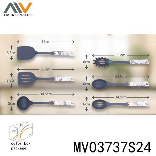 6PCS SILICONE KITCHEN UTENSILS with PP Handle CB