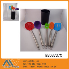 5PCS SILICONE KITCHEN TOOLS with SS Handle in PVC BOX