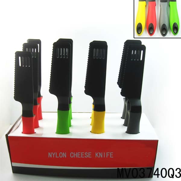 12PCS KITCHEN TOOLS PP with TPR Handle NYLON CHEESE KNIFE DISPLAY BOX