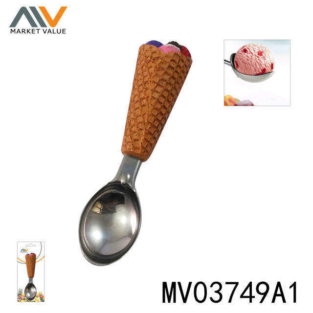 SS ICE CREAM SHAPE SPOON with RESIN Handle TC
