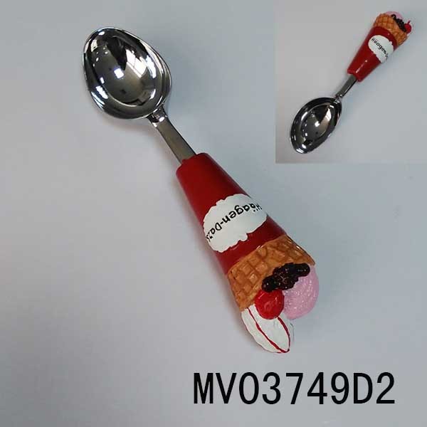 DIE-CASTING ICE CREAM SPOON with RESIN Handle TC