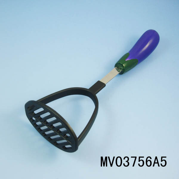 EGGPLANT SHAPE with STEEL Handle NYLON KITCHE TOOLS POTATO PRESS